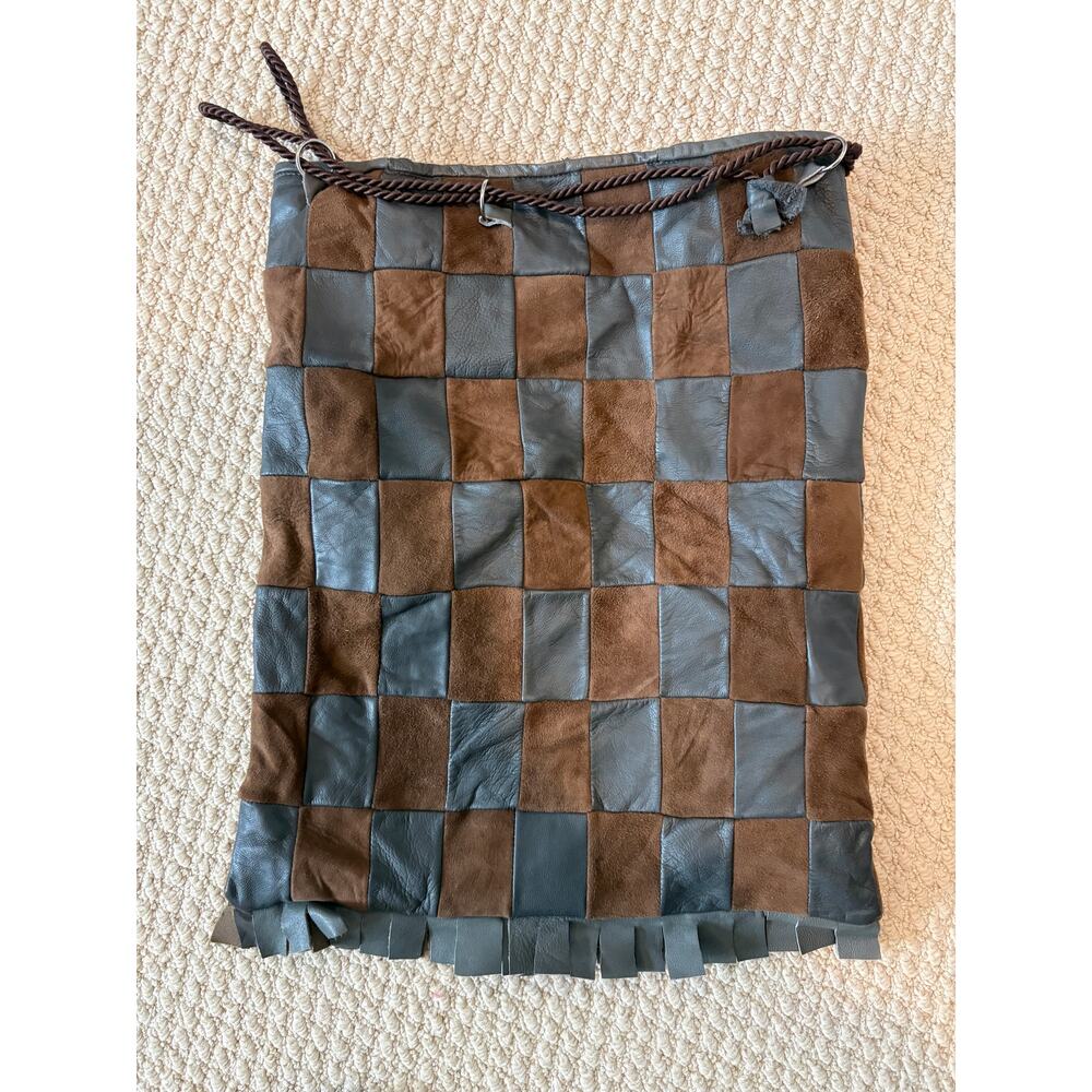 Vtg. Leather & Suede Patchwork Shoulder Bag From Spain